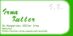 irma kuller business card
